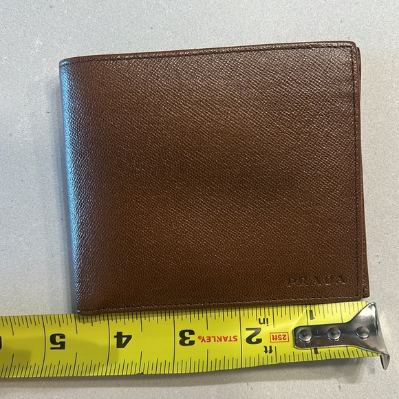 Used Prada Saffiano Leather Bifold Coin Pocket Wallet, Caffe ( Brown) - Picture 13 of 14